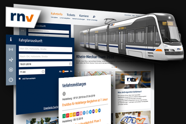 Website Rhein-Neckar-Verkehr UEBERBIT-Relaunch: Website Rhein-Neckar-Verkehr