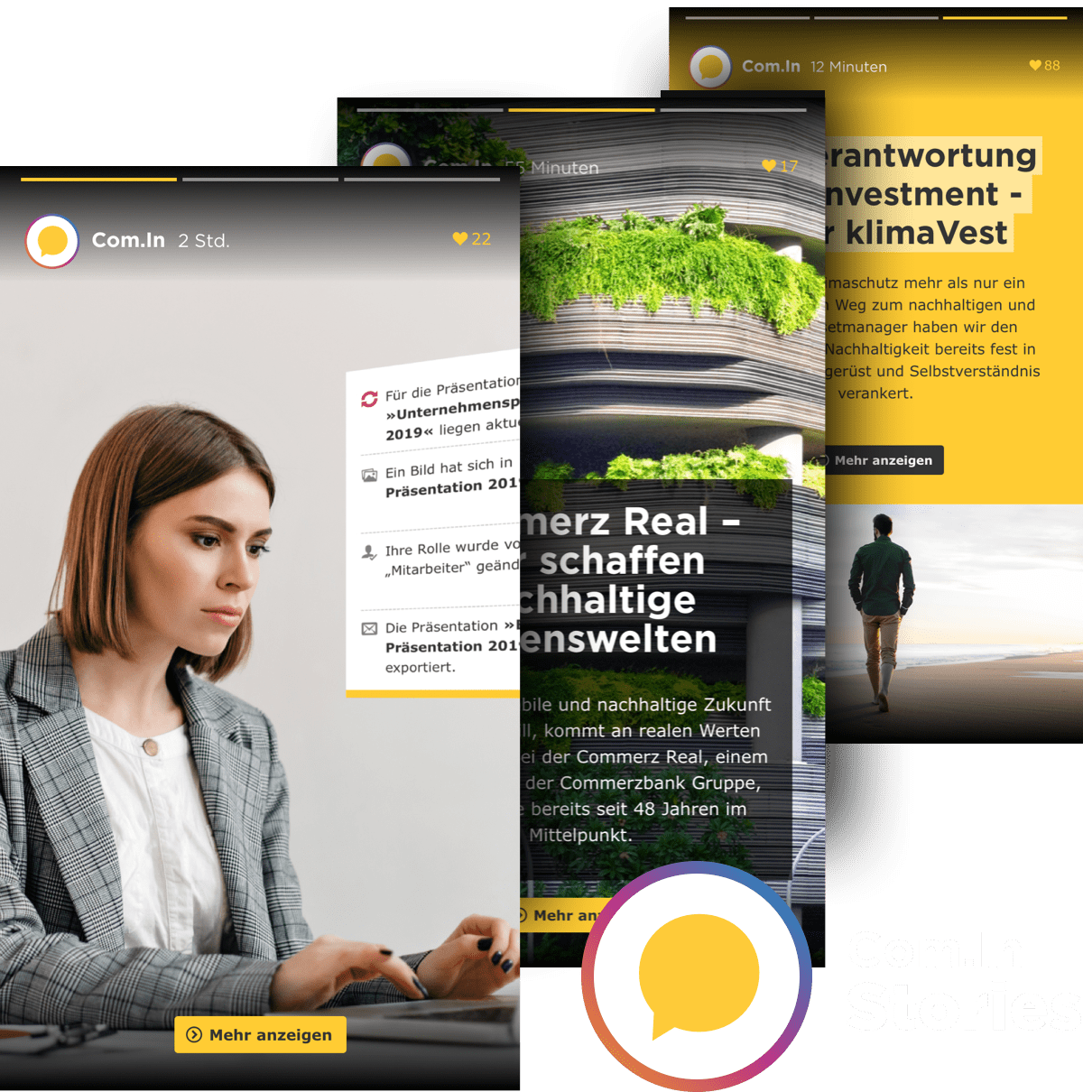 Stories für das Intranet von Commerz Real Stories für das Intranet von Commerz Real