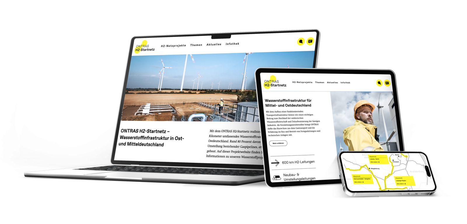 ONTRAS H2-Startnetz auf verschiedenen Endgeräten ONTRAS H2-Startnetz auf verschiedenen Endgeräten