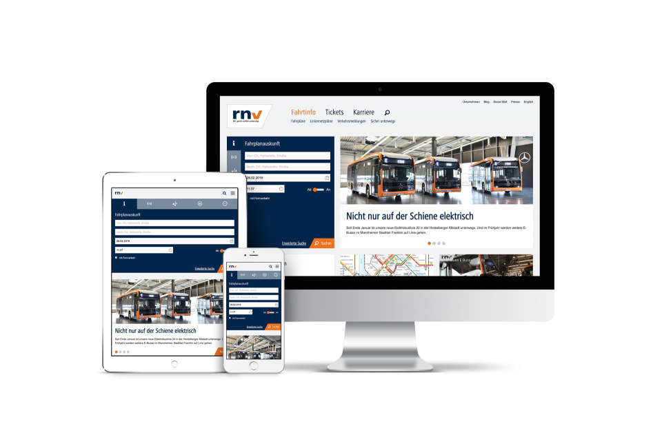 Website Rhein-Neckar-Verkehr Website Rhein-Neckar-Verkehr