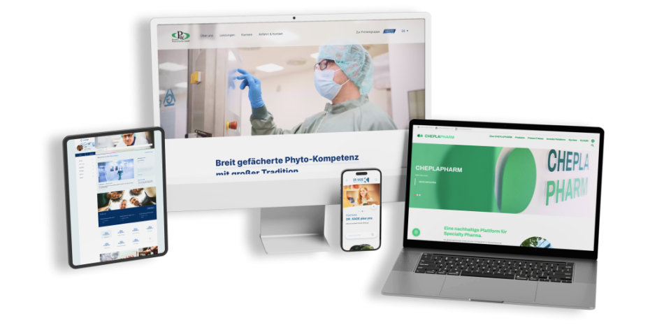 Software-Lösungen für Pharmaunternehmen Pharma Webdesign Lösung unserer Agentur