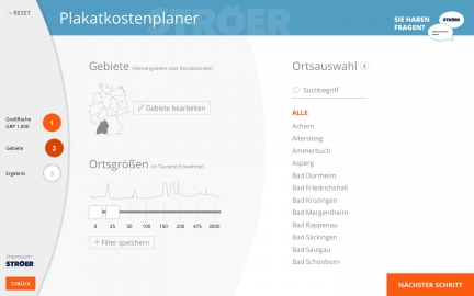 Plakatkostenplaner Gebiete