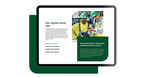 Ipad mit Heidelberg Materials Screen.